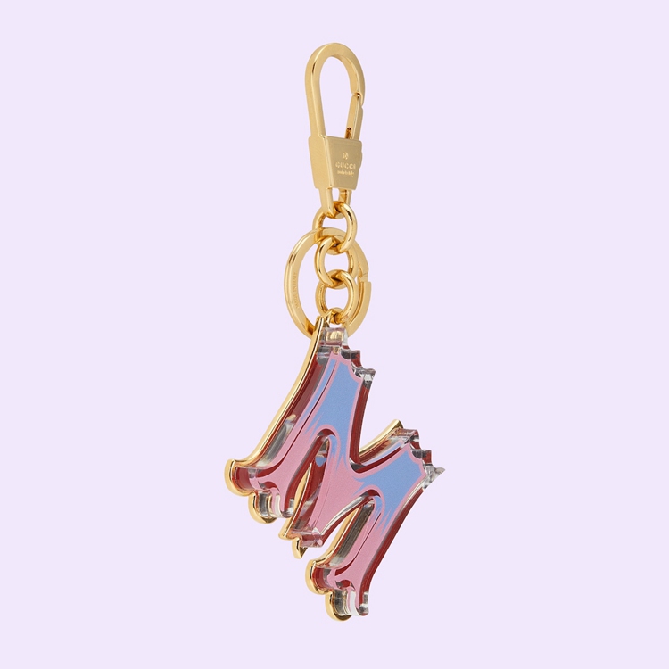 727981.JCFUG.8555.003.100.0000.Light Letter M Plexiglas keychain